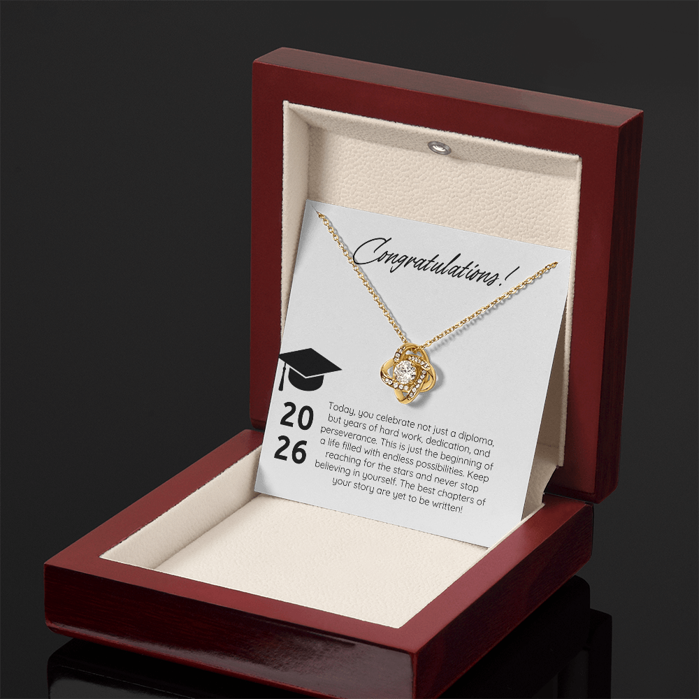“Forever Connected” Love Knot Necklace Gift for the Graduate