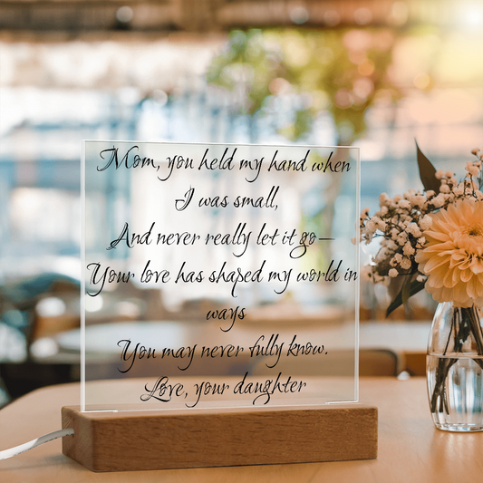 Mom & Daughter Square Acrylic Plaque – A Glowing Tribute to Your Bond