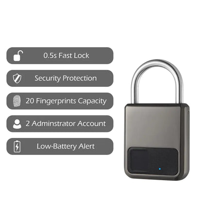 Fingerprint Padlock – Keyless Biometric Security Lock