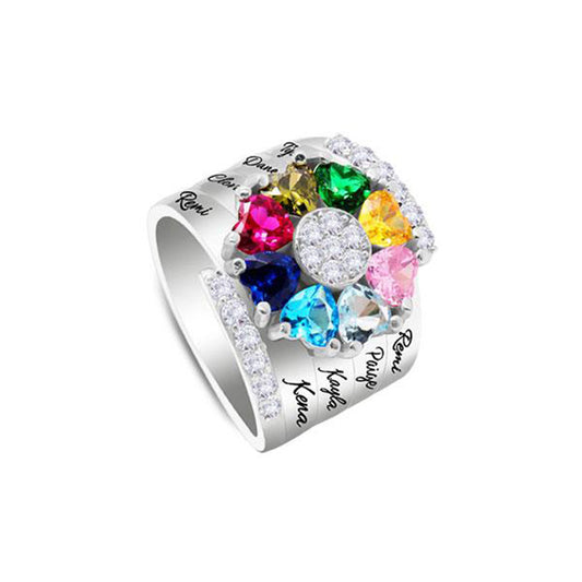 Custom Engraved Ring for Mom – Personalized with Up to 8 Diamond Engravings