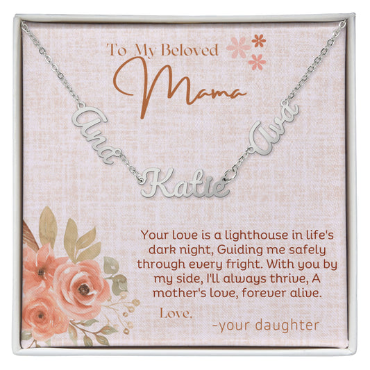Personalized Name Necklace for Mom – Custom Script Charm in Gold or Silver