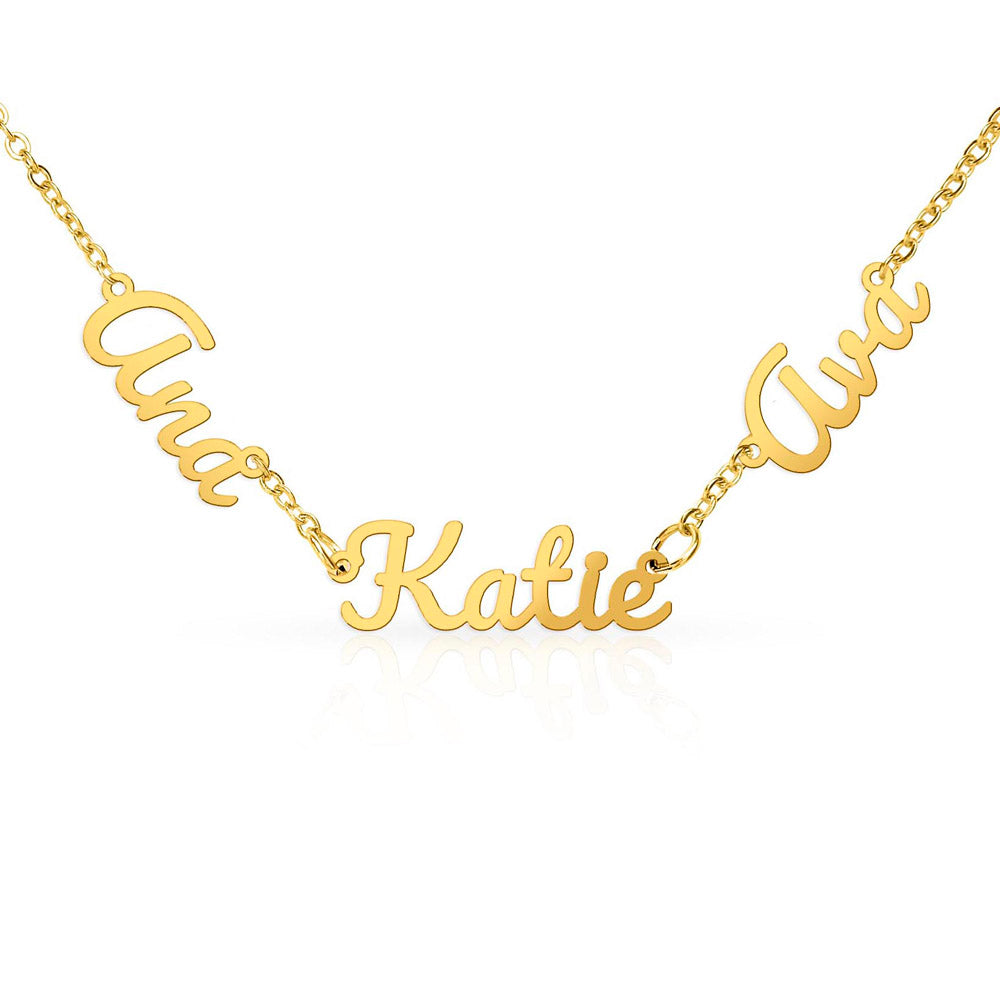 Personalized Name Necklace for Mom – Custom Script Charm in Gold or Silver
