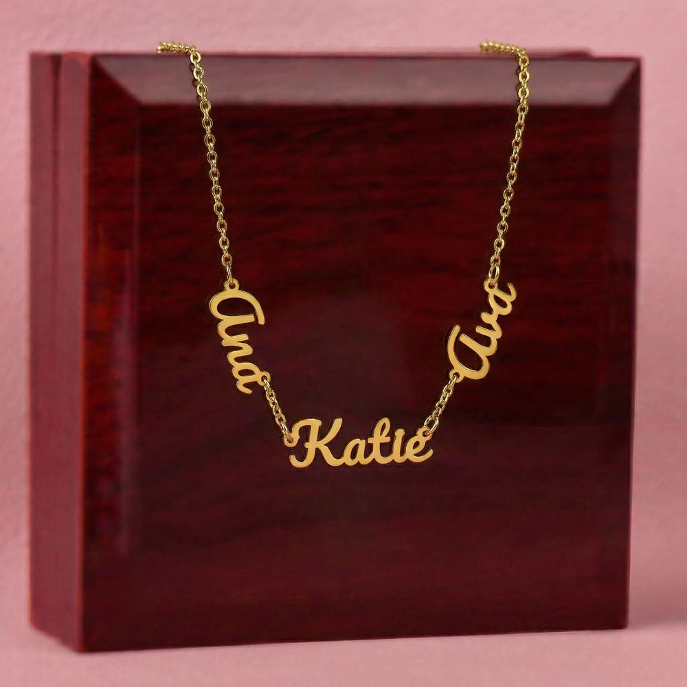 Personalized Name Necklace for Mom – Custom Script Charm in Gold or Silver