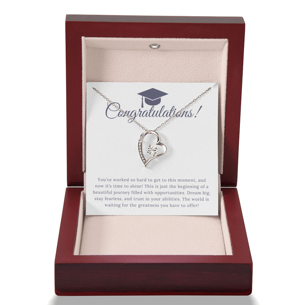 “Forever Love, Forever Proud: A Gift for the Graduate” Love Necklace