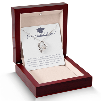 “Forever Love, Forever Proud: A Gift for the Graduate” Love Necklace