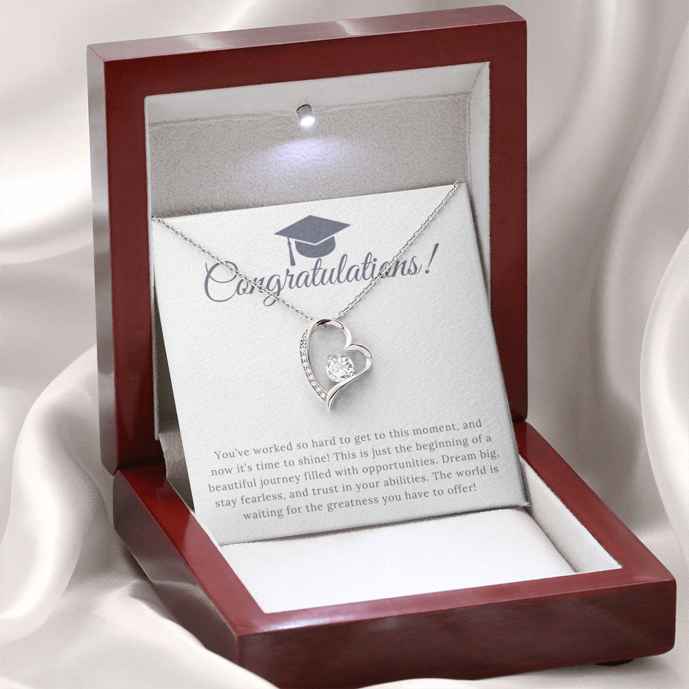 “Forever Love, Forever Proud: A Gift for the Graduate” Love Necklace