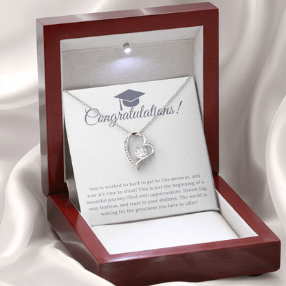 “Forever Love, Forever Proud: A Gift for the Graduate” Love Necklace