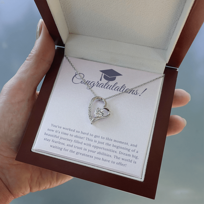 “Forever Love, Forever Proud: A Gift for the Graduate” Love Necklace