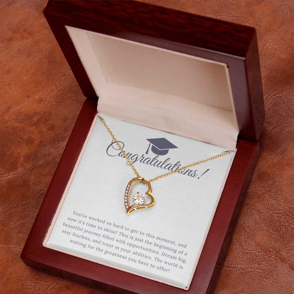 “Forever Love, Forever Proud: A Gift for the Graduate” Love Necklace