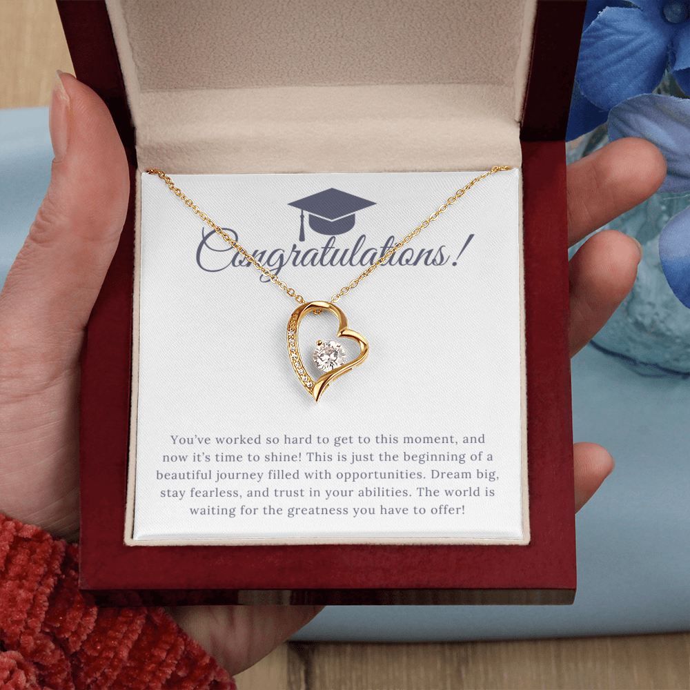 “Forever Love, Forever Proud: A Gift for the Graduate” Love Necklace