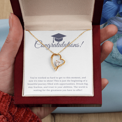 “Forever Love, Forever Proud: A Gift for the Graduate” Love Necklace