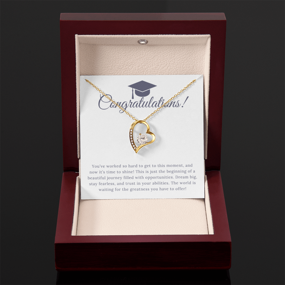 “Forever Love, Forever Proud: A Gift for the Graduate” Love Necklace