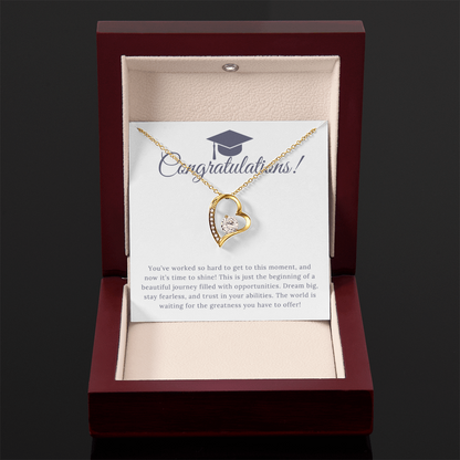 “Forever Love, Forever Proud: A Gift for the Graduate” Love Necklace