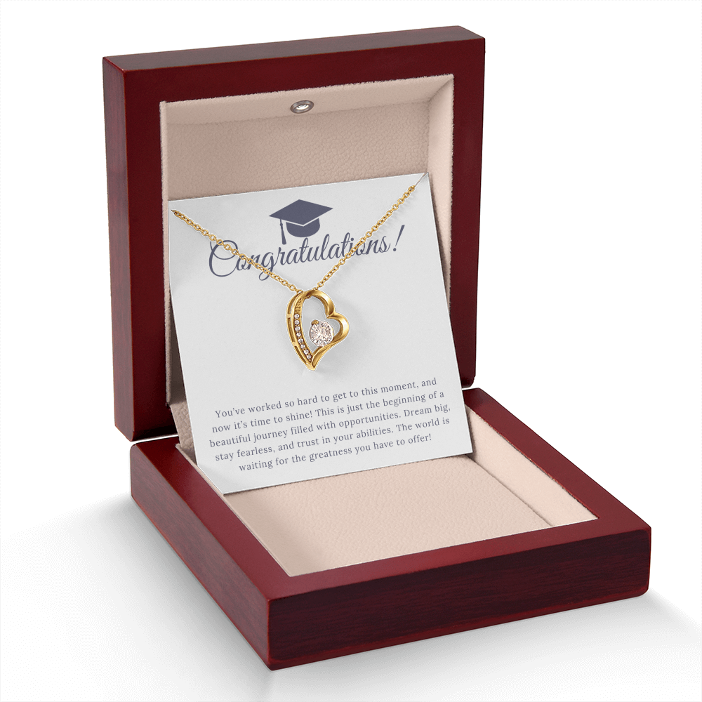 “Forever Love, Forever Proud: A Gift for the Graduate” Love Necklace