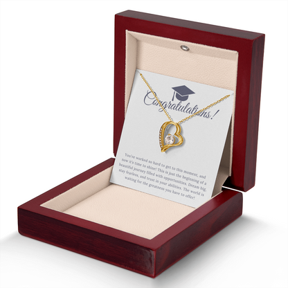 “Forever Love, Forever Proud: A Gift for the Graduate” Love Necklace