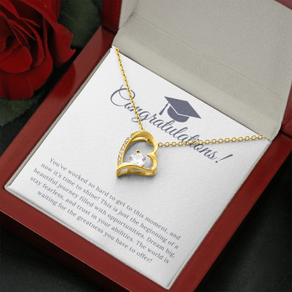 “Forever Love, Forever Proud: A Gift for the Graduate” Love Necklace