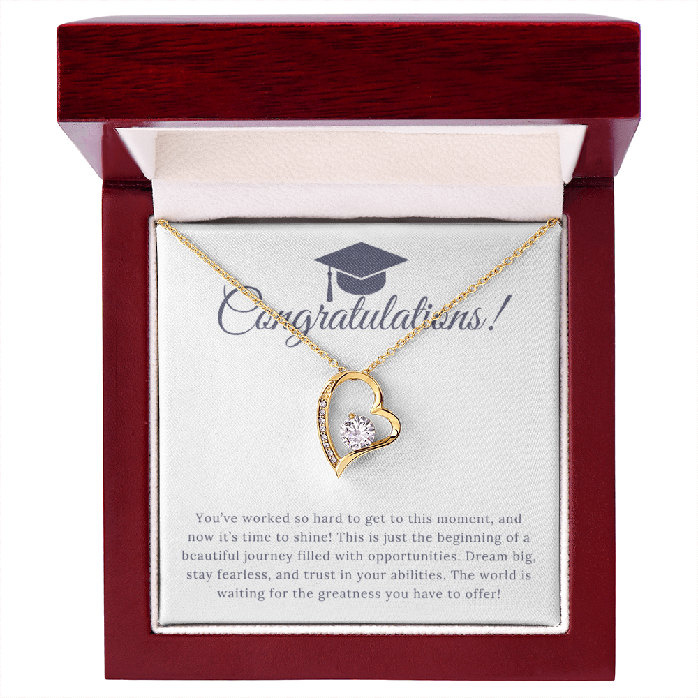 “Forever Love, Forever Proud: A Gift for the Graduate” Love Necklace
