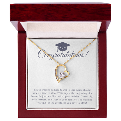 “Forever Love, Forever Proud: A Gift for the Graduate” Love Necklace