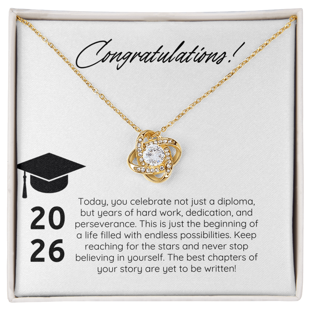 “Forever Connected” Love Knot Necklace Gift for the Graduate