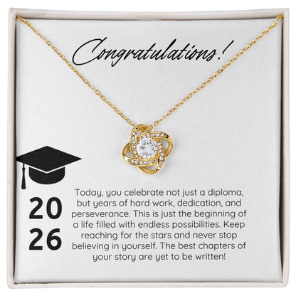 “Forever Connected” Love Knot Necklace Gift for the Graduate