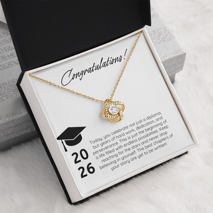 “Forever Connected” Love Knot Necklace Gift for the Graduate