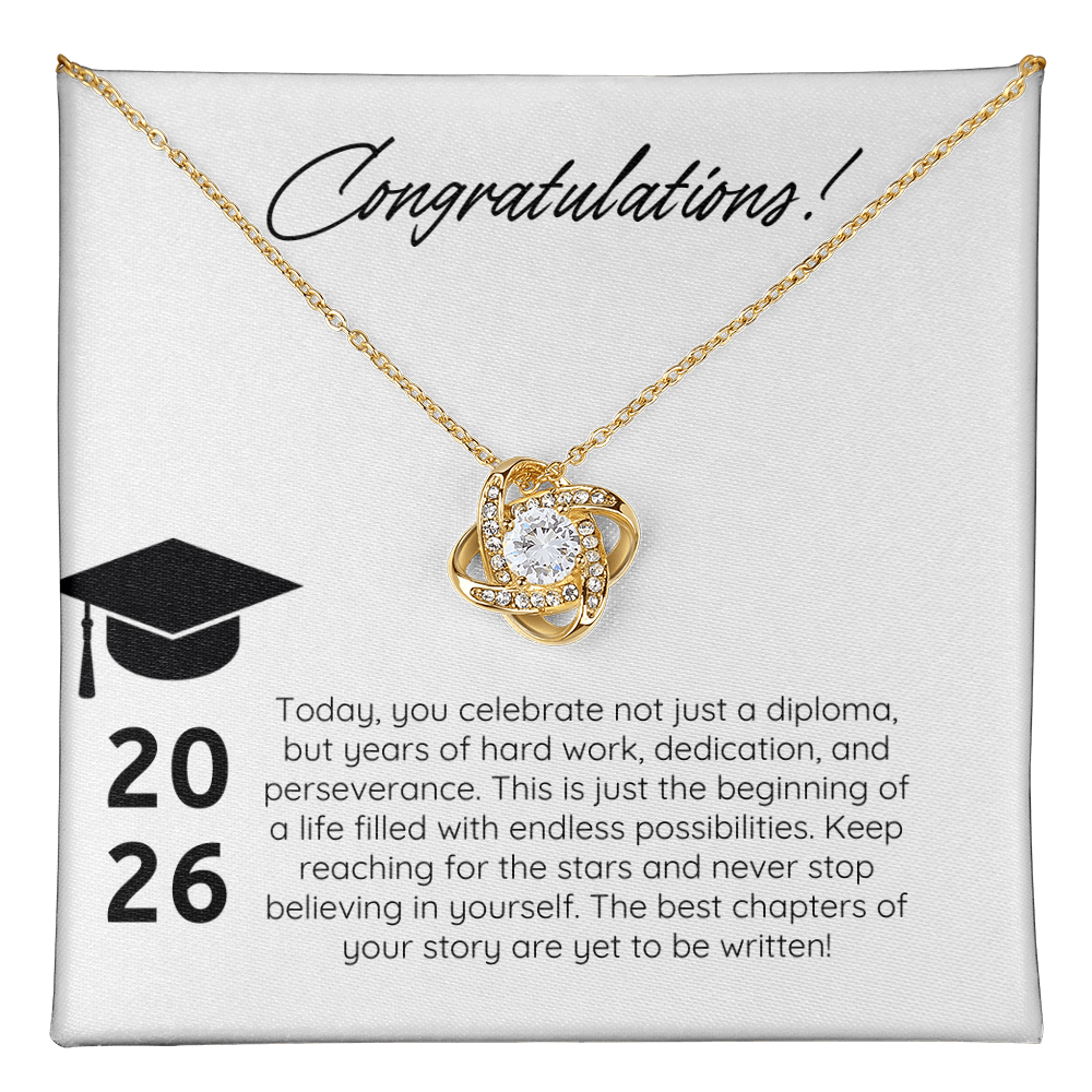 “Forever Connected” Love Knot Necklace Gift for the Graduate