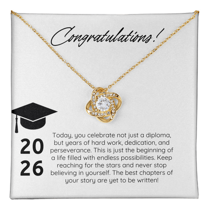 “Forever Connected” Love Knot Necklace Gift for the Graduate