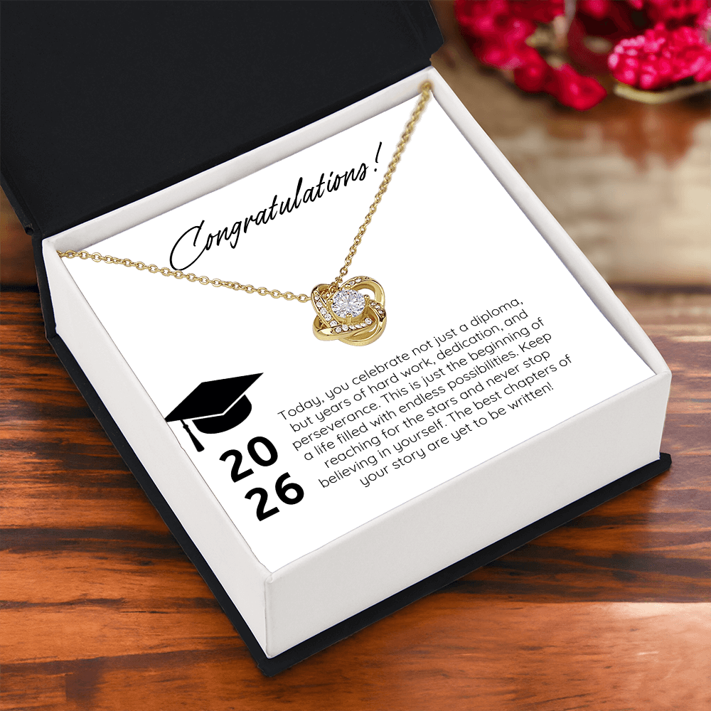 “Forever Connected” Love Knot Necklace Gift for the Graduate