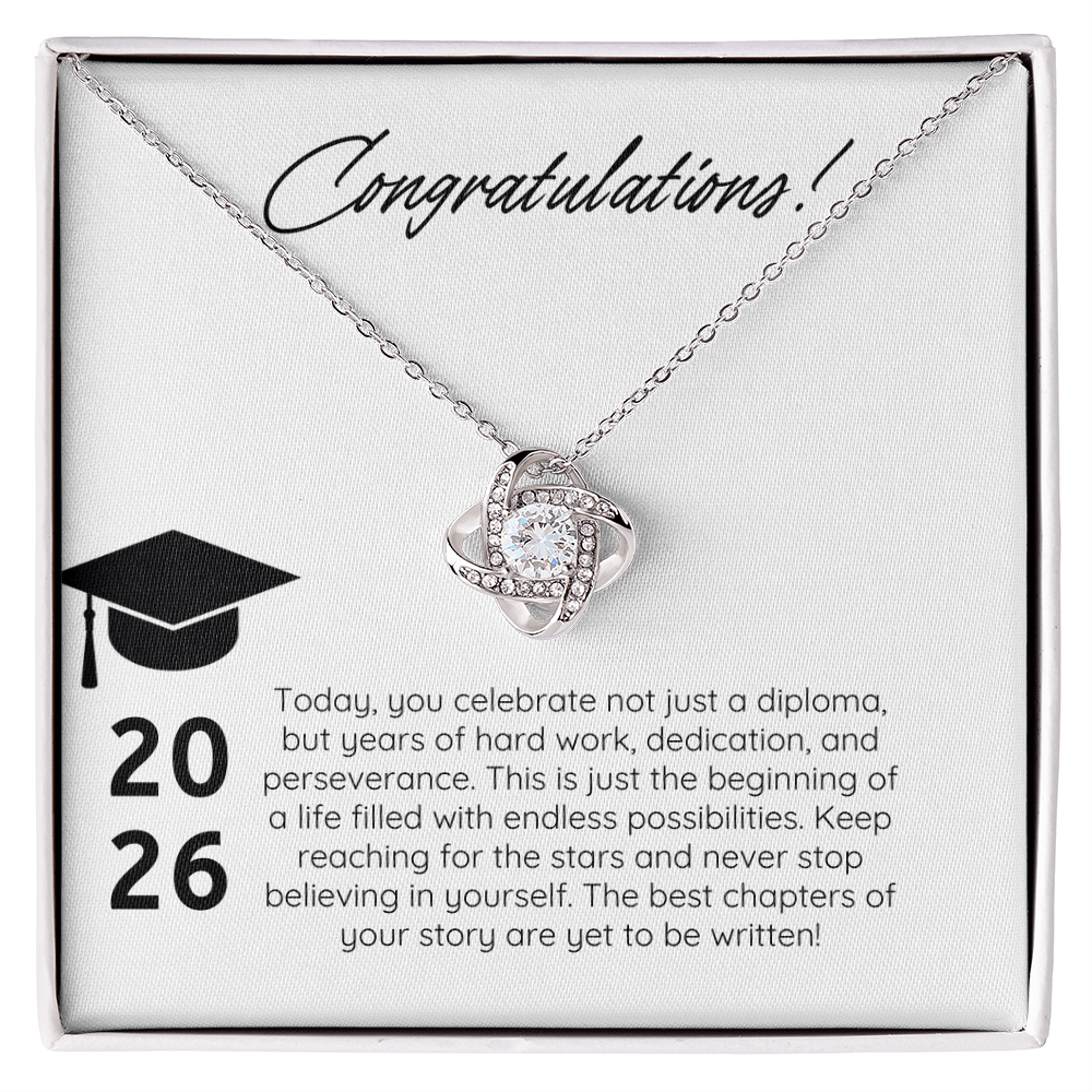 “Forever Connected” Love Knot Necklace Gift for the Graduate