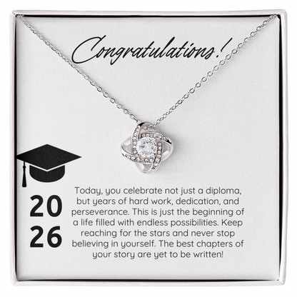 “Forever Connected” Love Knot Necklace Gift for the Graduate