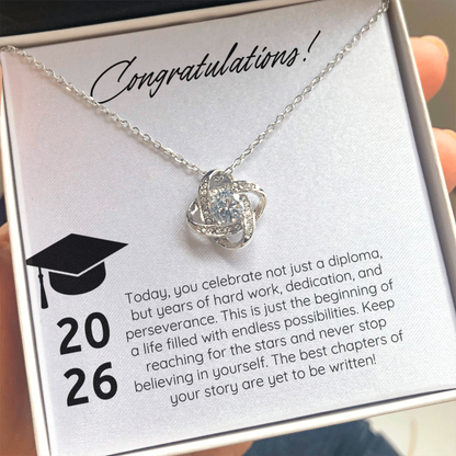 “Forever Connected” Love Knot Necklace Gift for the Graduate