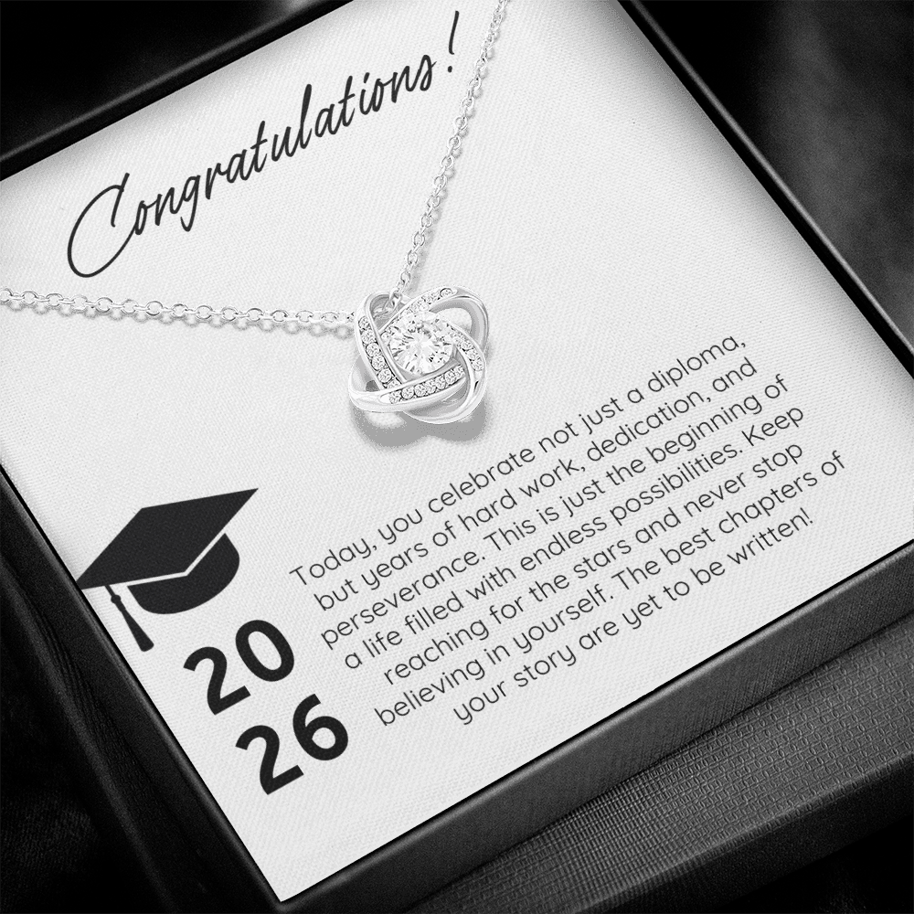 “Forever Connected” Love Knot Necklace Gift for the Graduate