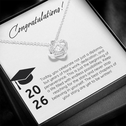 “Forever Connected” Love Knot Necklace Gift for the Graduate