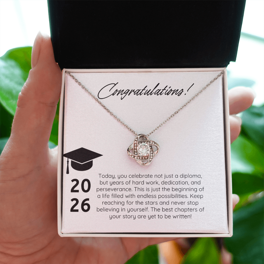 “Forever Connected” Love Knot Necklace Gift for the Graduate
