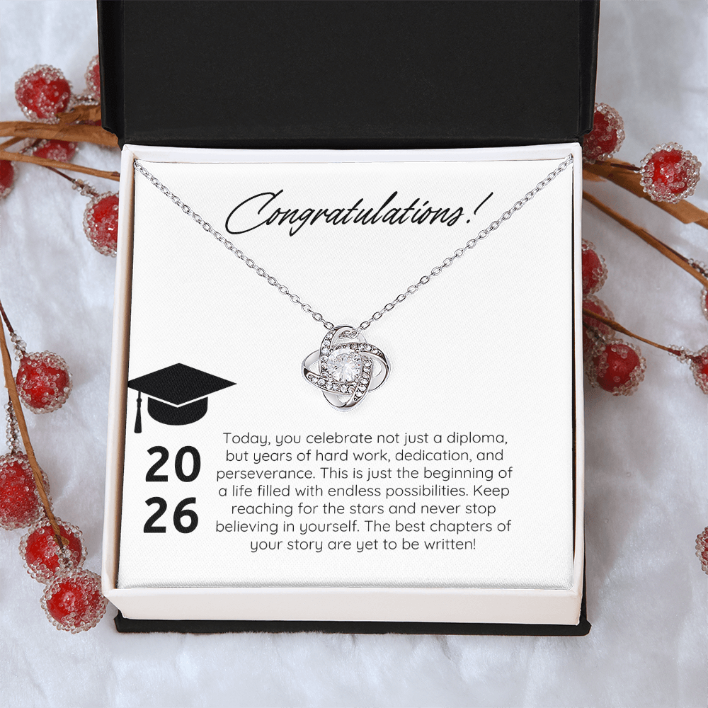 “Forever Connected” Love Knot Necklace Gift for the Graduate