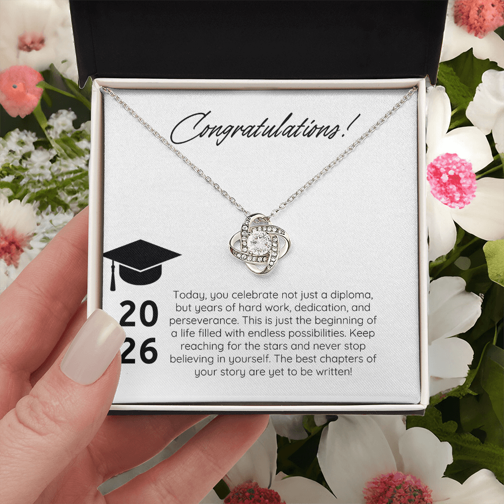 “Forever Connected” Love Knot Necklace Gift for the Graduate