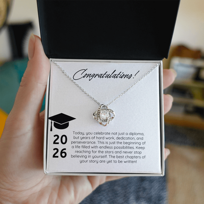 “Forever Connected” Love Knot Necklace Gift for the Graduate
