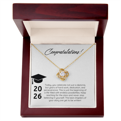 “Forever Connected” Love Knot Necklace Gift for the Graduate