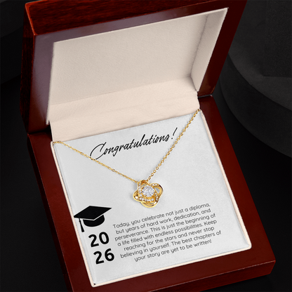 “Forever Connected” Love Knot Necklace Gift for the Graduate