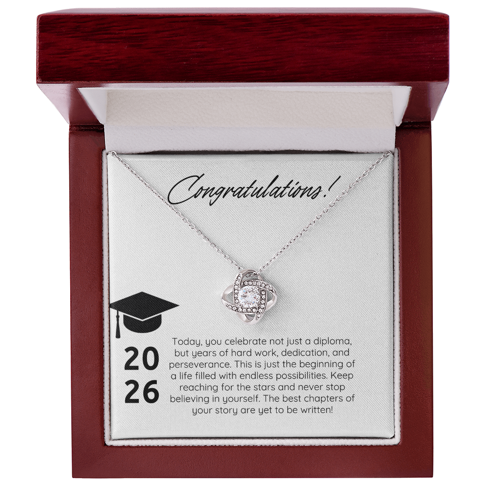 “Forever Connected” Love Knot Necklace Gift for the Graduate