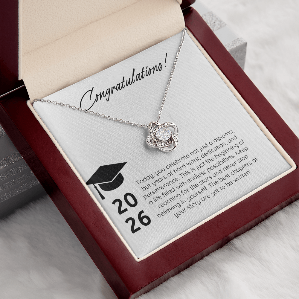 “Forever Connected” Love Knot Necklace Gift for the Graduate