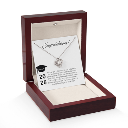 “Forever Connected” Love Knot Necklace Gift for the Graduate