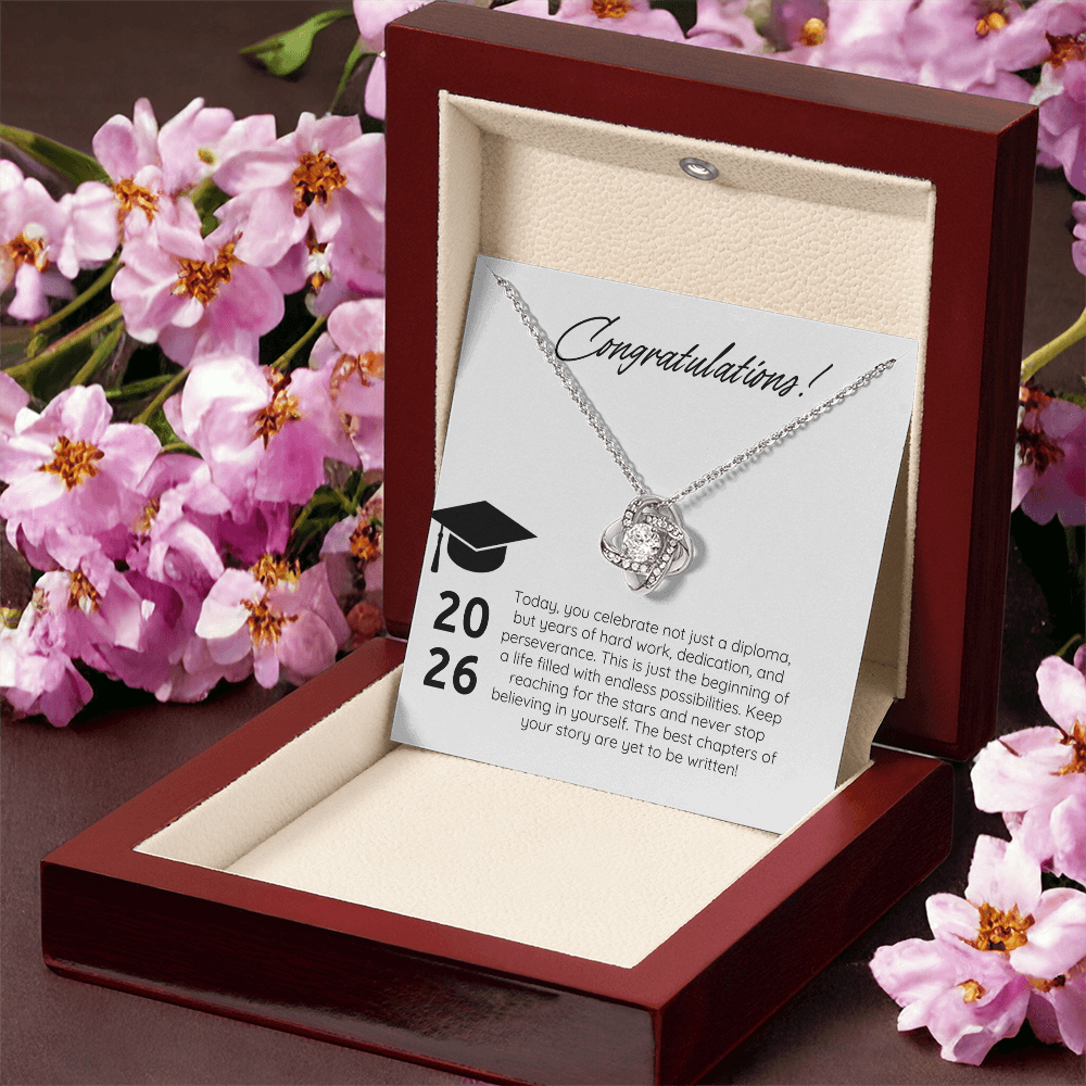 “Forever Connected” Love Knot Necklace Gift for the Graduate
