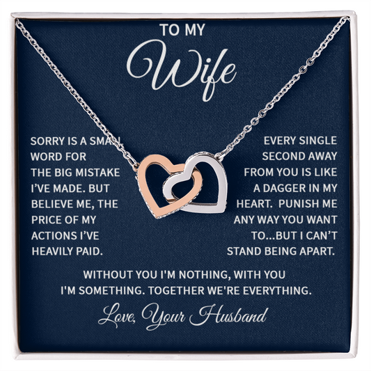 Wife Interlocking Heart Love Necklace – Two Hearts, One Bond