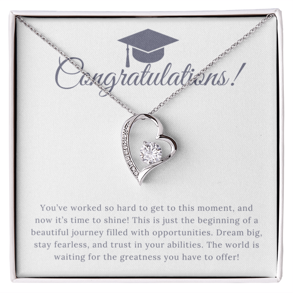 “Forever Love, Forever Proud: A Gift for the Graduate” Love Necklace