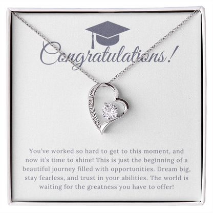 “Forever Love, Forever Proud: A Gift for the Graduate” Love Necklace