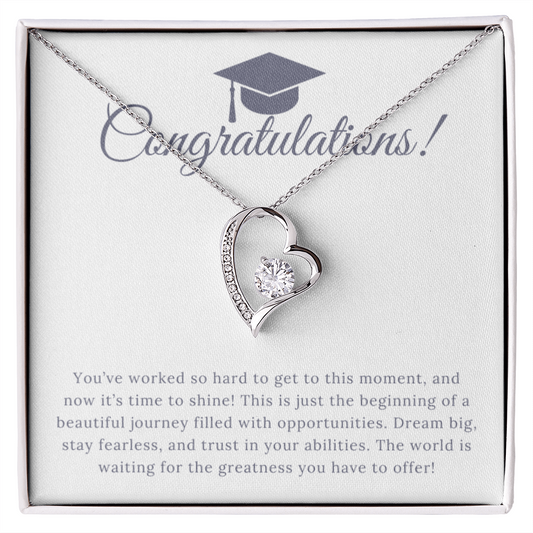 “Forever Love, Forever Proud: A Gift for the Graduate” Love Necklace