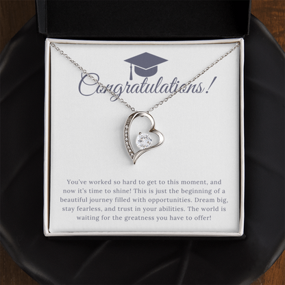 “Forever Love, Forever Proud: A Gift for the Graduate” Love Necklace