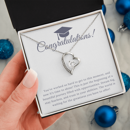 “Forever Love, Forever Proud: A Gift for the Graduate” Love Necklace