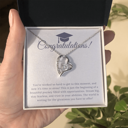 “Forever Love, Forever Proud: A Gift for the Graduate” Love Necklace